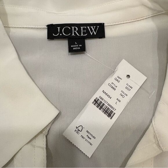 J. Crew Ivory Blouse with Collar - Picture 6 of 11